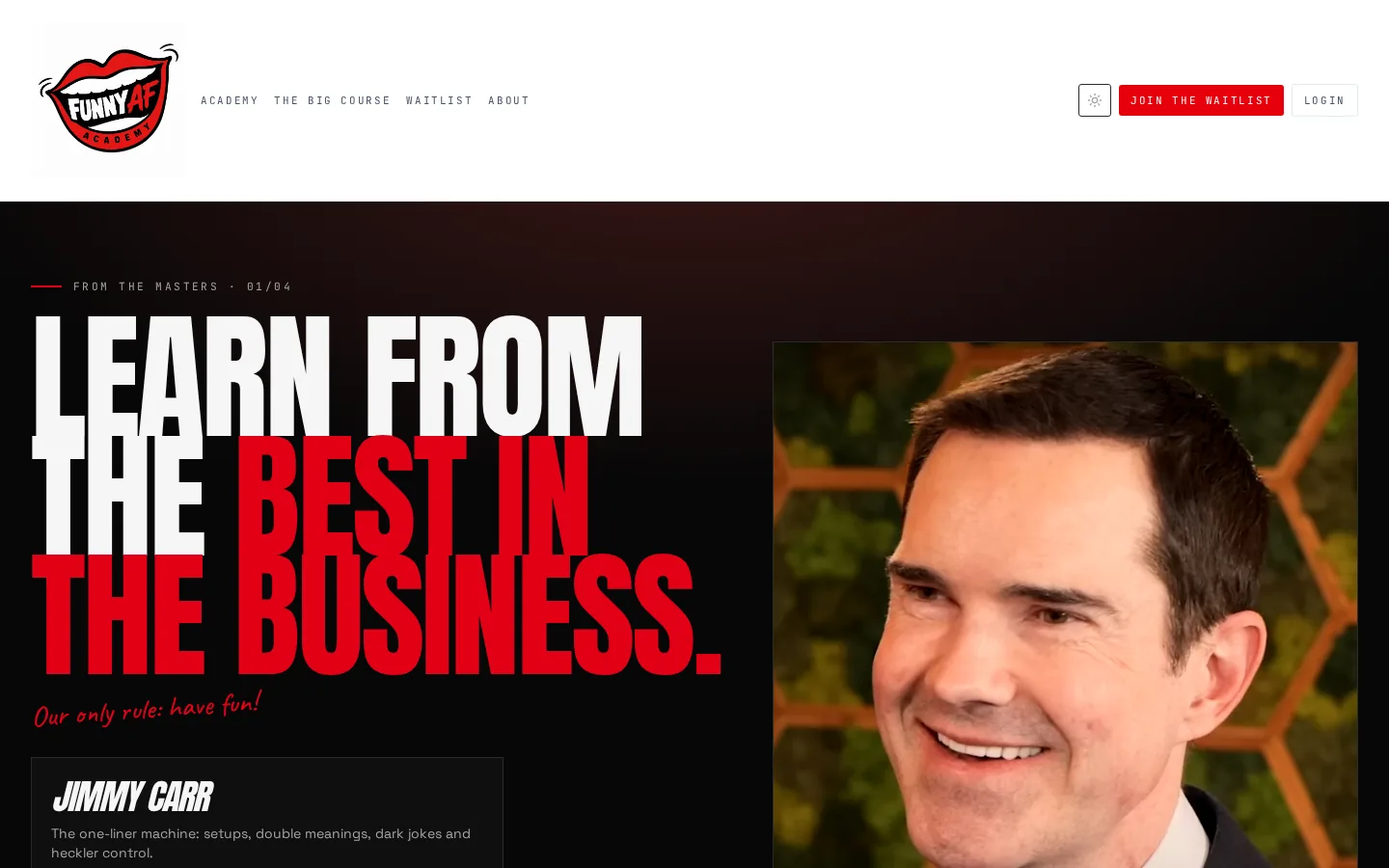 FUNNYAF Academy website