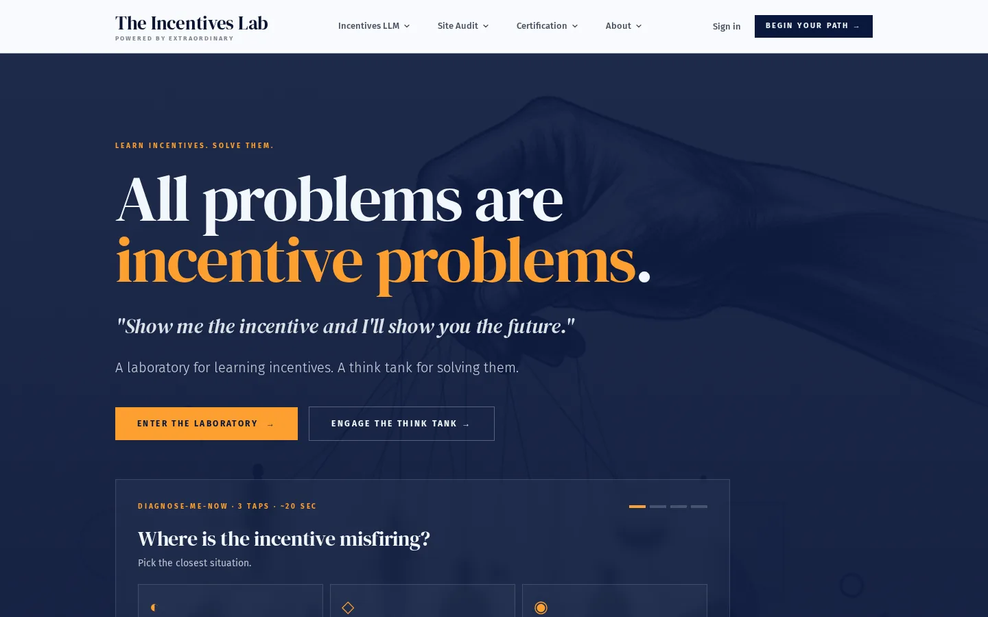 The Incentives Lab live screenshot